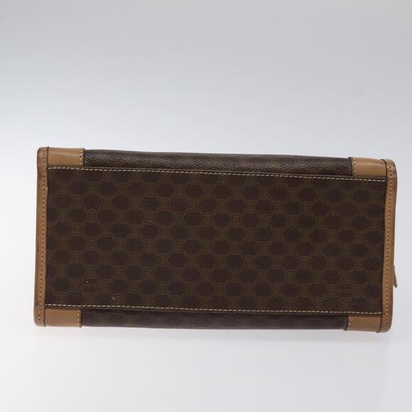 CELINE Macadam Canvas Hand Bag Pvc Leather Brown Gold - Picture 9 of 12